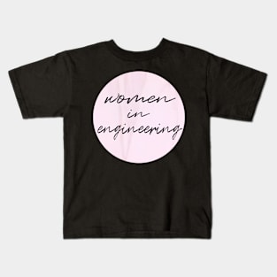 women in engineering pink marble Kids T-Shirt